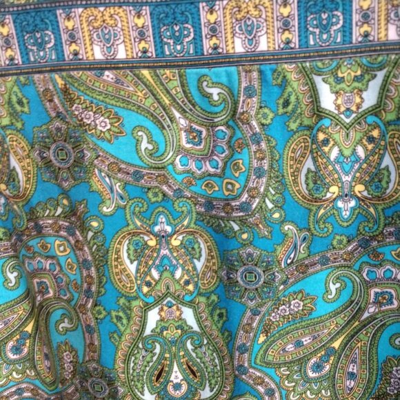 Talbots Dress Colorful Blue Green Paisley Sheath Dress 3/4 sleeve size 10 - Picture 3 of 8